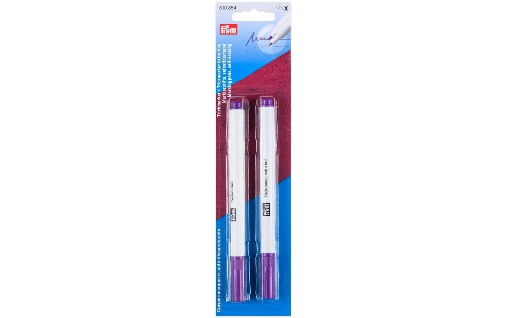 Prym Marqueur d’astuces extra-fin 2 pcs. Violet, auto-extinguible