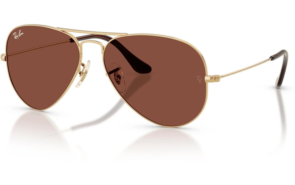 Ray-Ban Lunettes de soleil Aviator Large Metal Arista, or/rouge