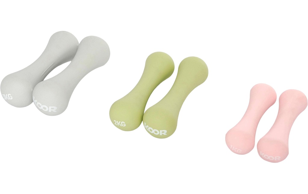 KOOR Set d’haltères courts 6 pièces, multicolore
