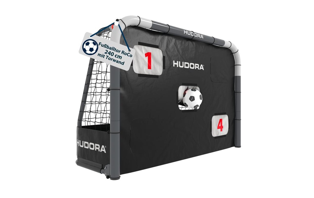 Hudora But de football Roco 240 avec mur de but