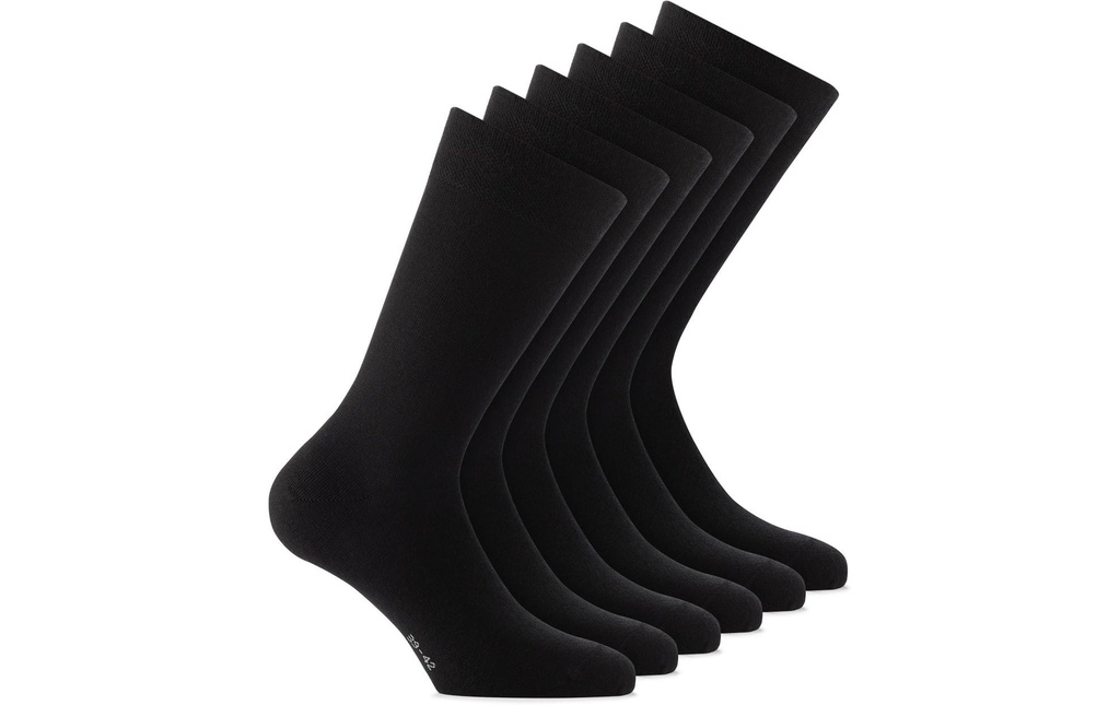 Rohner Socks Wool/ Cotton 3er Pack Anthracite, pointures 35-38