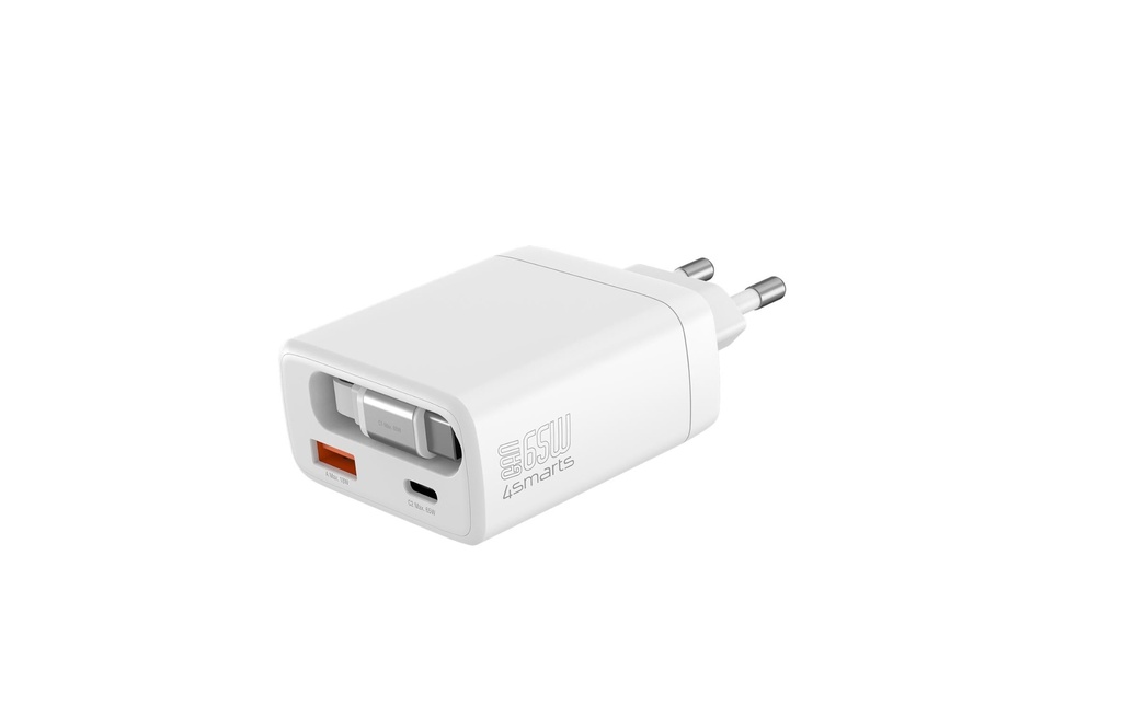 4smarts Chargeur mural USB PDPlug Slim 65W GaN Jojo Blanc