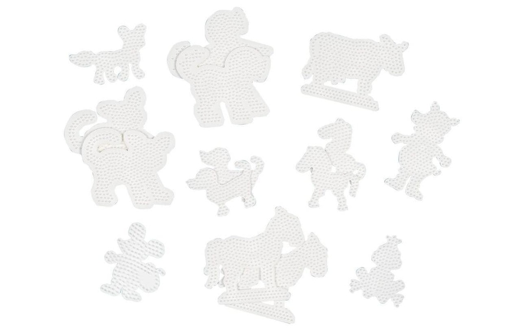 Hama Plaques pour perles à repasser Animaux de la ferme 15 pièces, blanc