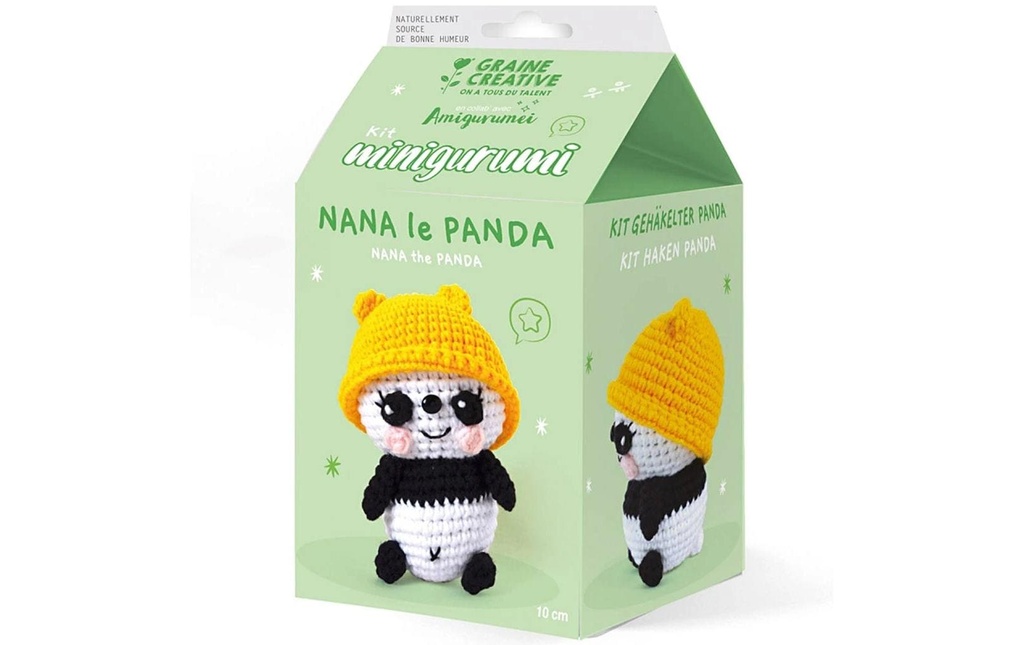 Graine Créative Kit de crochet Amigurumi Nana le panda 10 cm