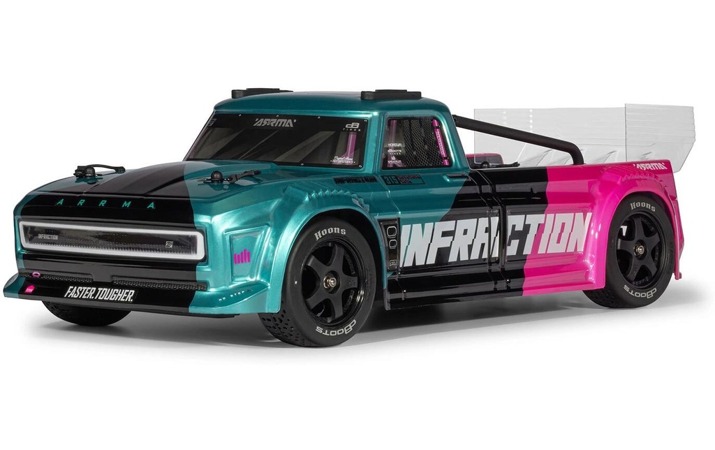 Arrma Camion de course Infraction 223S DSC 4 x 4 1:8, ARTR turquoise/rose