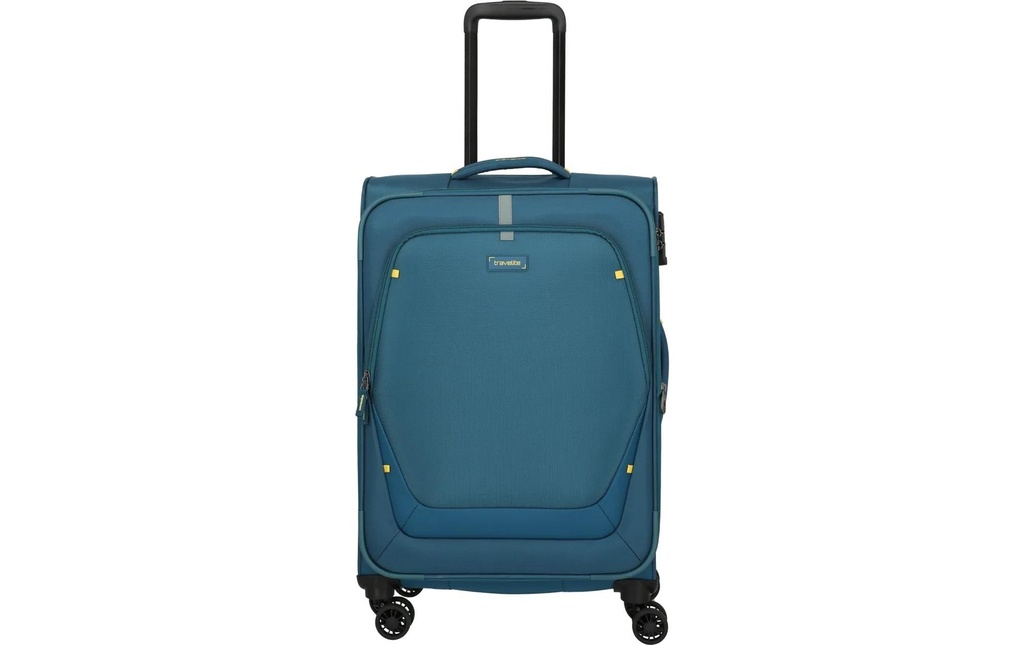 travelite UMBRIA Trolley M extensible 66 l Bleu/Pétrole