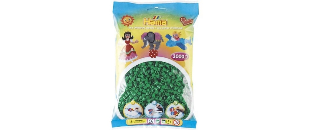 Hama Perles à repasser Midi Vert, 3000 pièces