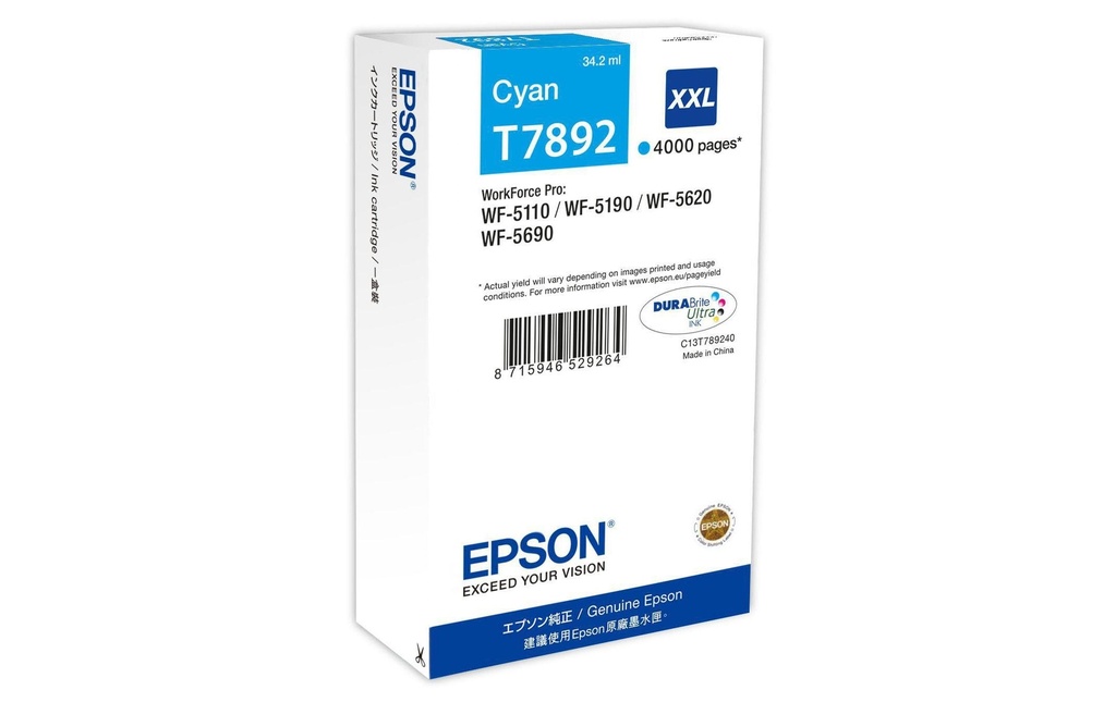 EPSON Epson cart.encre T7892XXL cyan