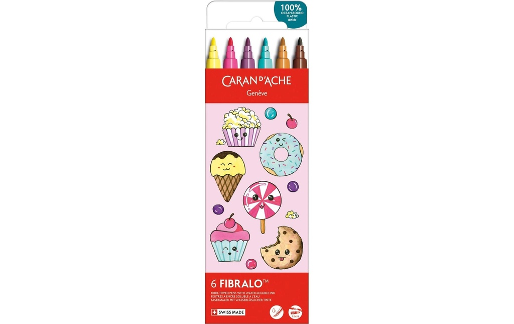 [110185802] CARAN D'ACHE Feutre Fibralo Kaw.Candy (6 pces)