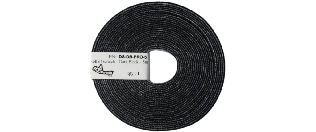 Patchsee Rouleau de bande auto-agrippante ID-SCRATCH-PRO Noir