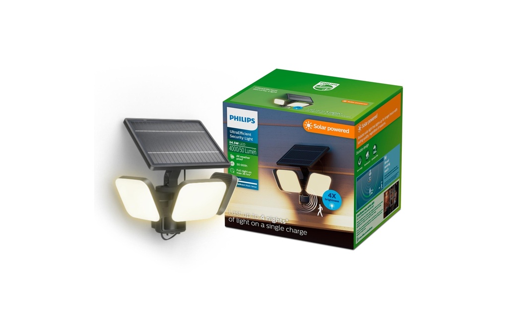 Philips Lampe murale Solar Zyren 13W, 3000 K, 3000 lm, noir