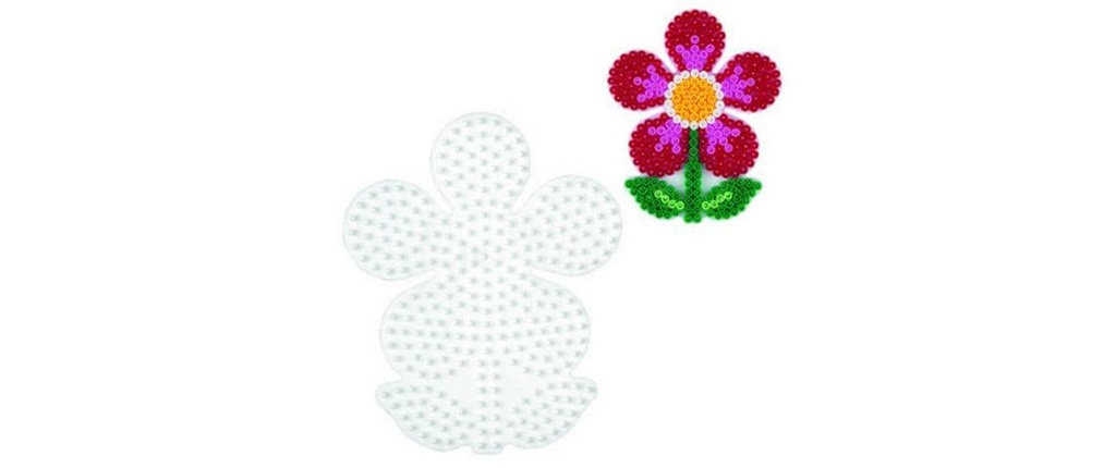 Hama Plaques pour perles à repasser Fleur midi Blanc