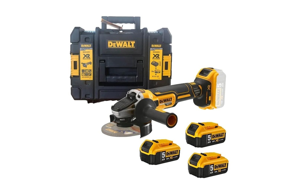 DEWALT Meuleuse d’angle 18 V DCG405P3 3x 5 Ah batterie