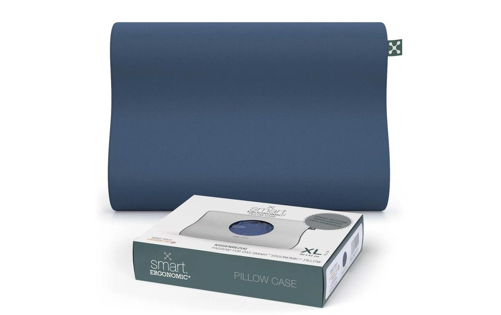 Smartsleep Taie d’oreiller Ergonomic 60 x 43 cm, Bleu foncé