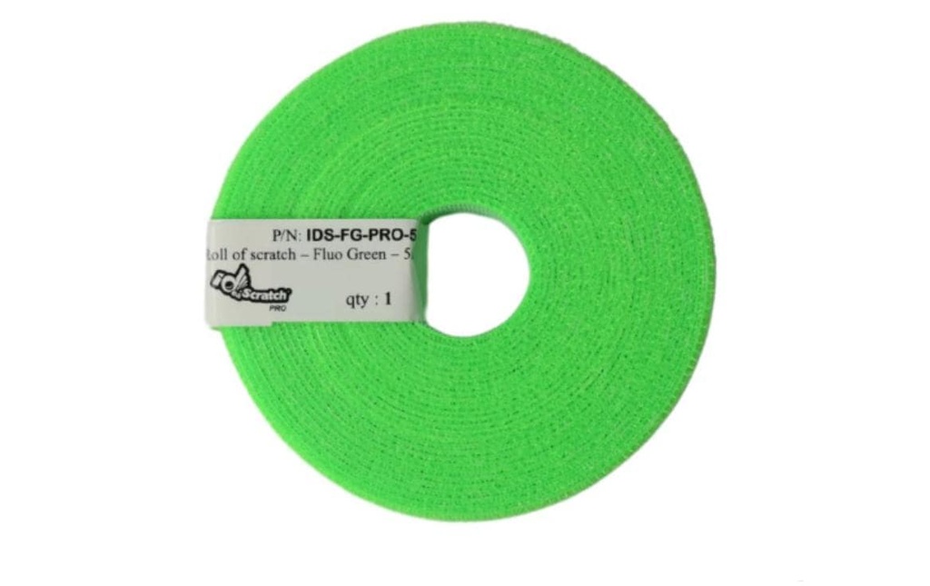 Patchsee Rouleau de bande auto-agrippante ID SCRATCH PRO Vert fluo