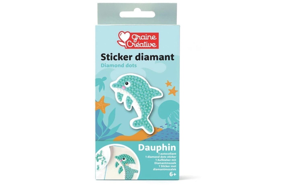 Graine Créative Kits de bricolage Diamond Mosaic Set d'autocollants Dauphin