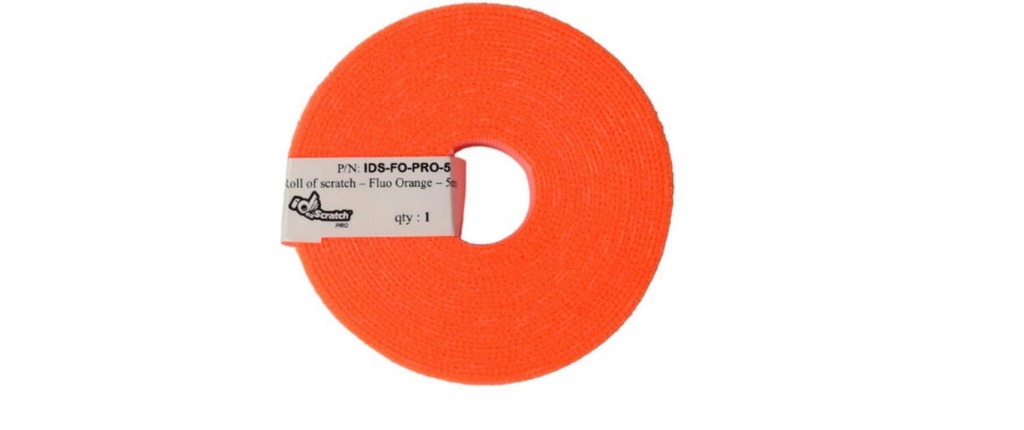 Patchsee Rouleau de bande auto-agrippante ID SCRATCH PRO Orange fluo
