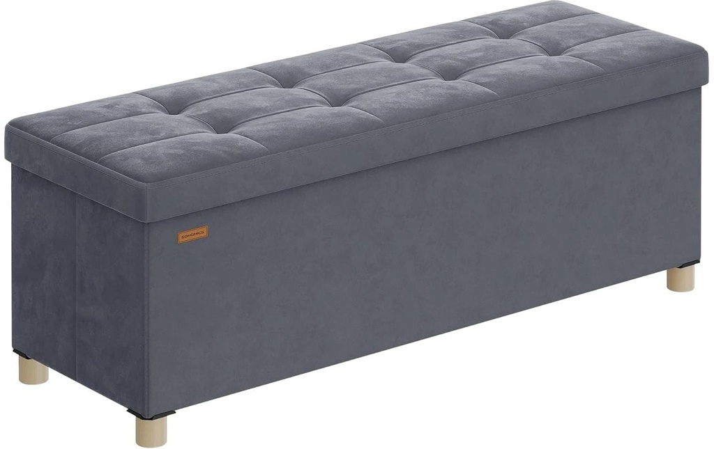 Songmics Coffre-siège 110 x 40 cm, Gris