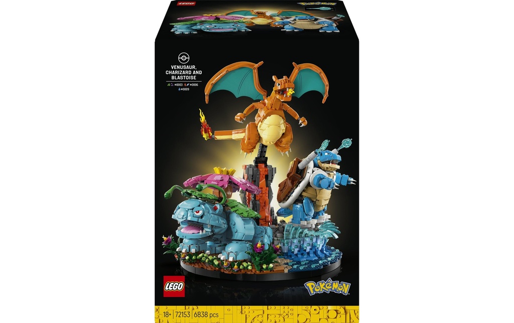 LEGO® Pokémon Florizarre, Dracaufeu et Tortank 72153