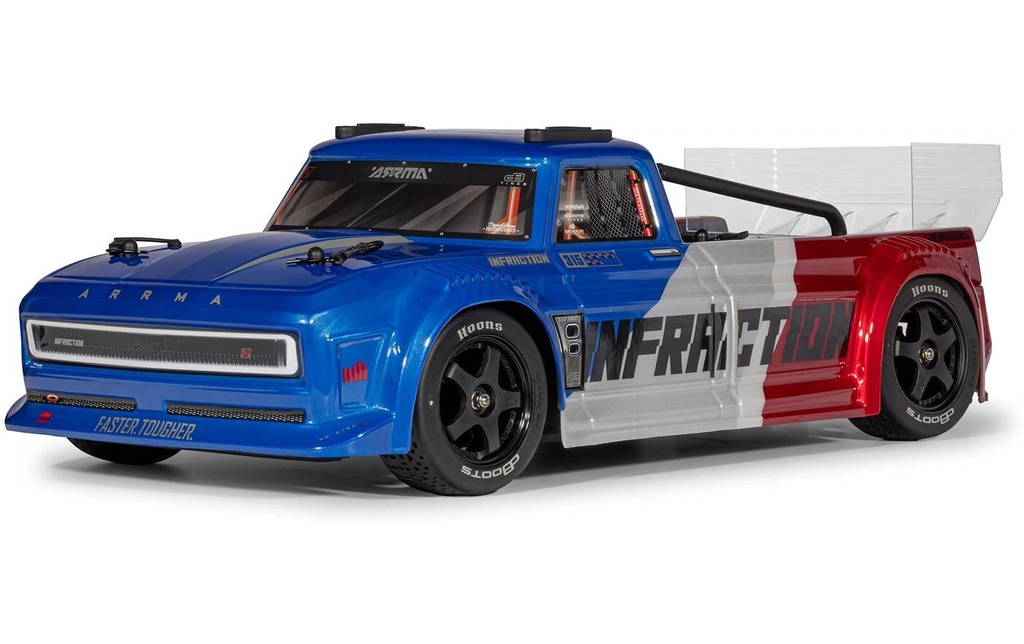 Arrma Camion de course Infraction 223S DSC 4 x 4 1:8, ARTR bleu/rouge
