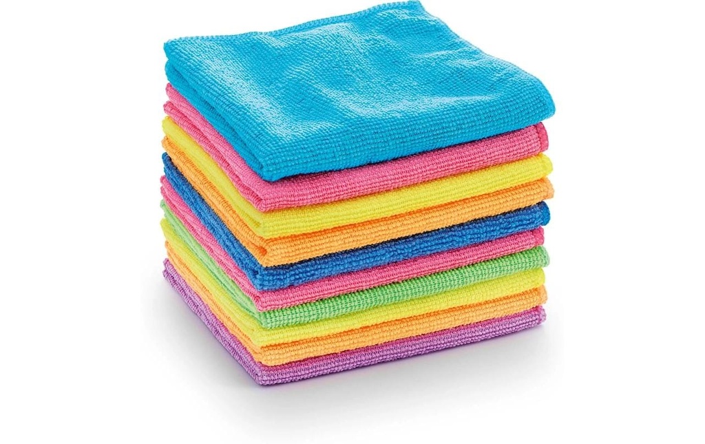 CLEANmaxx Chiffon de nettoyage en microfibre 35 x 35 cm, 10 pièces, multicolore