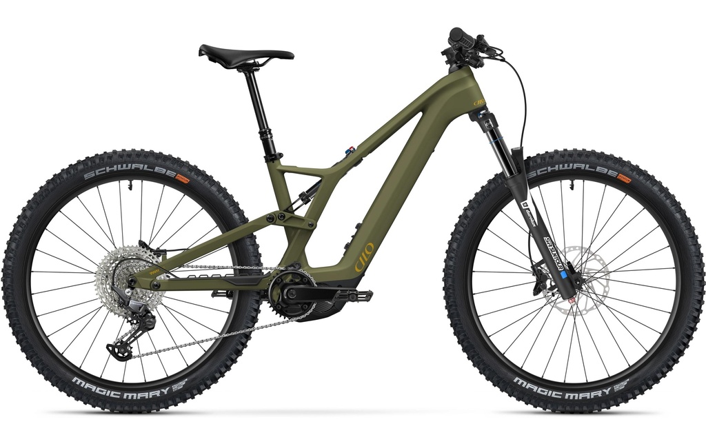 Cilo Mountainbike électrique Tanay C4, vert boue / grain d'or, M