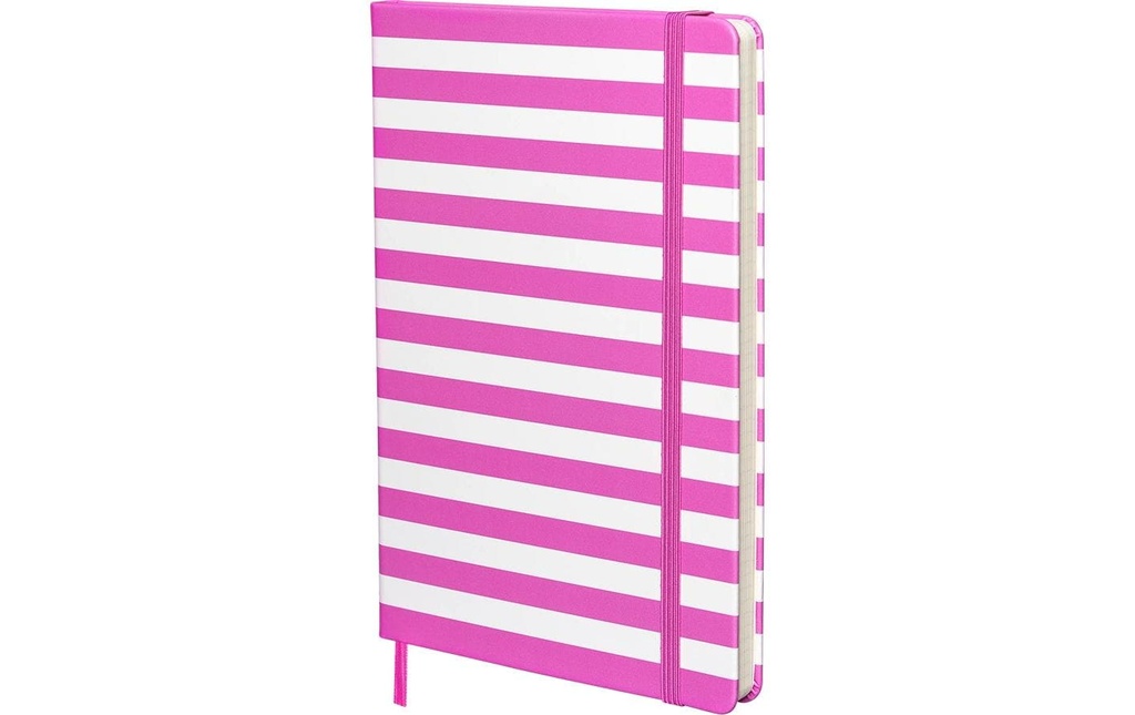 Kolma Bloc-notes Stripy A5, À carreaux, Flamant rose/blanc