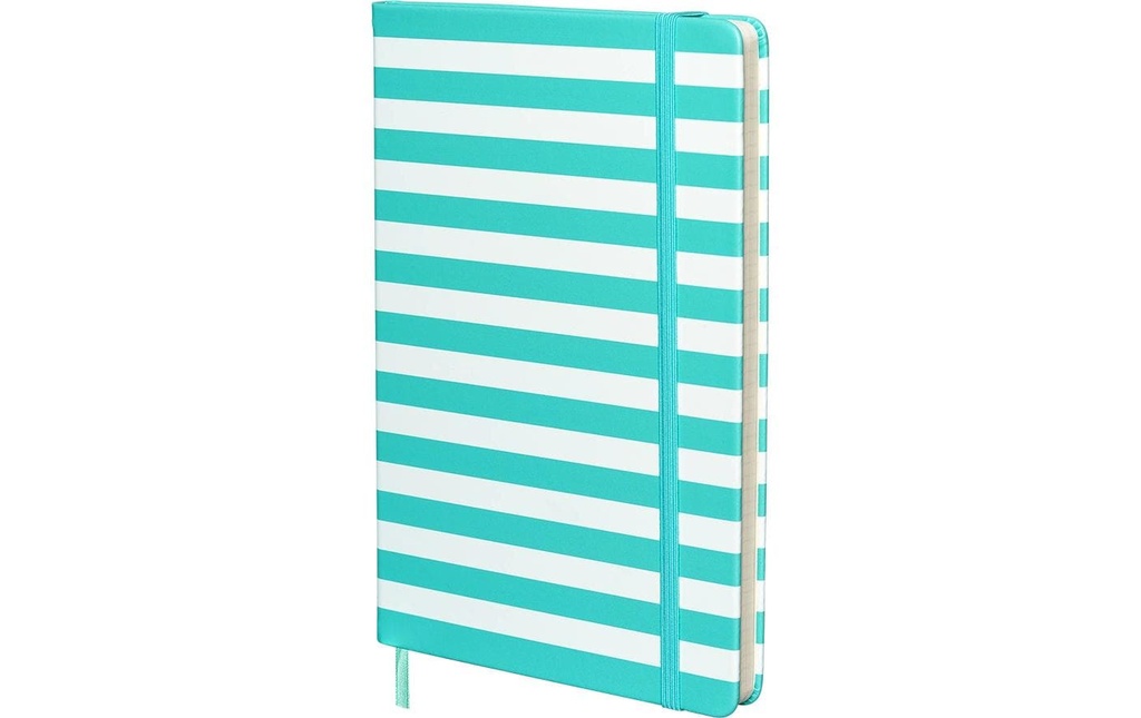 Kolma Bloc-notes Stripy A5, À carreaux, Caraïbes/Blanc