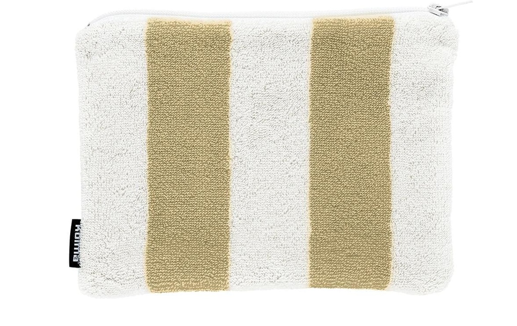 Kolma Necessaire Stripy 24 x 18.5 cm, sable/blanc