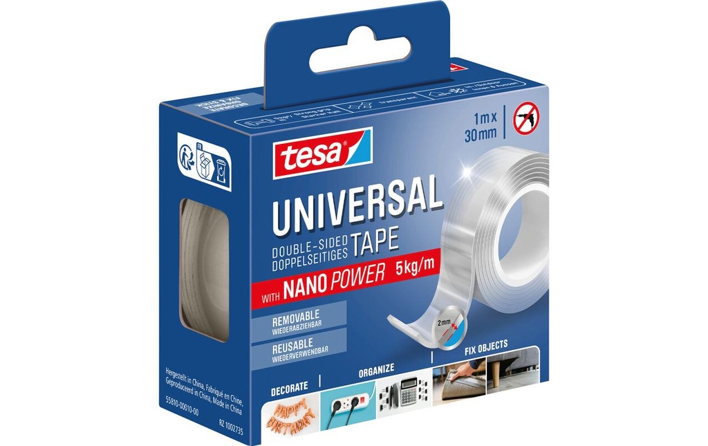 TESA Ruban adhé.d-face 1mx30mm Nano