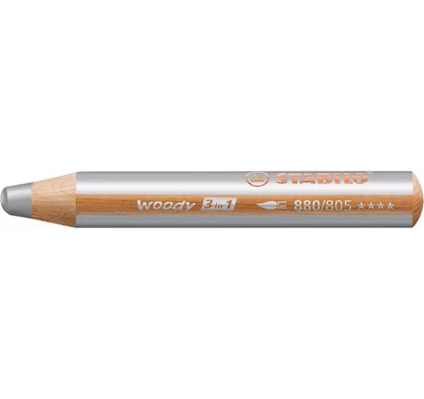 [202880805] STABILO Crayons WOODY 3 en 1 argent