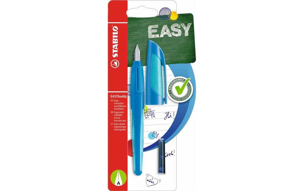 STABILO Plume EASYBuddy bleu