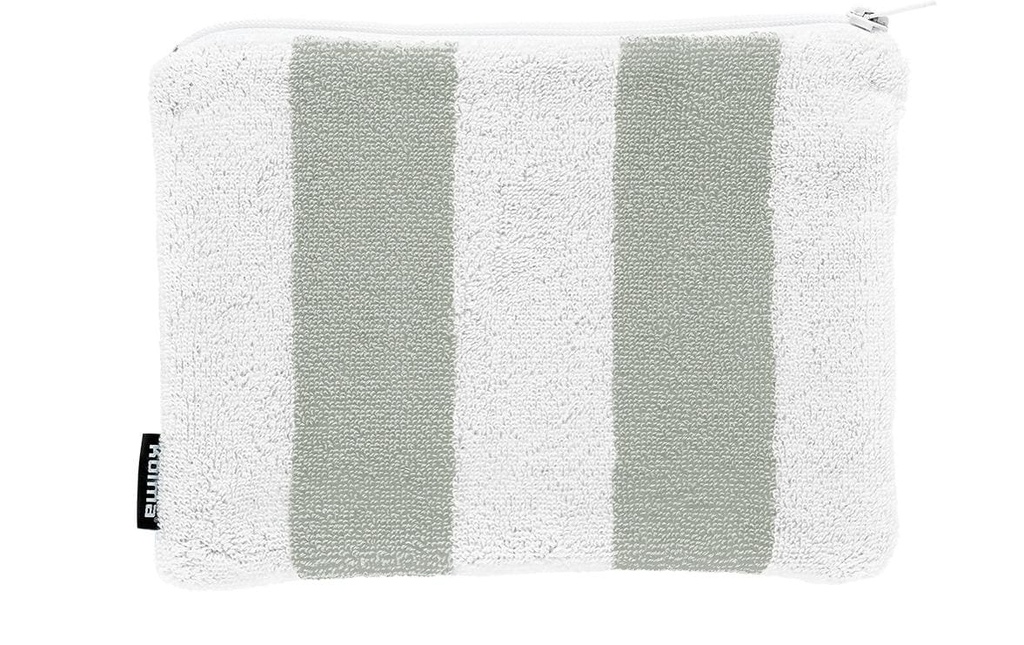 Kolma Necessaire Stripy 24 x 18.5 cm, Nardo/blanc