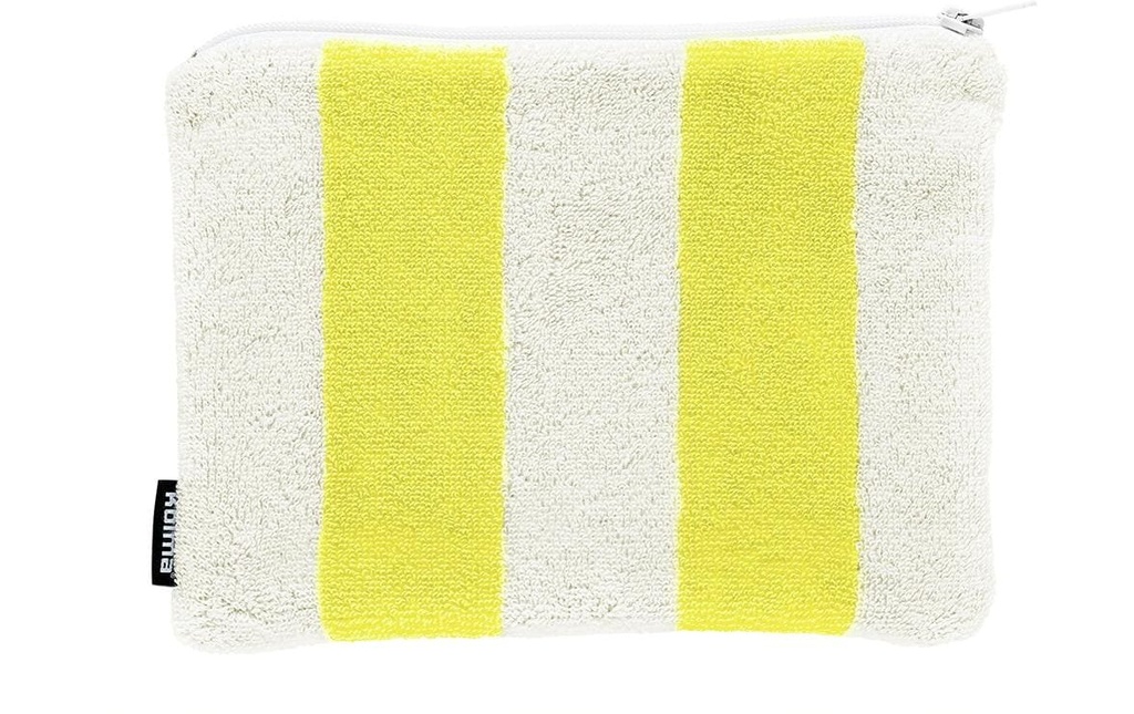 Kolma Necessaire Stripy 24 x 18.5 cm, citron/blanc