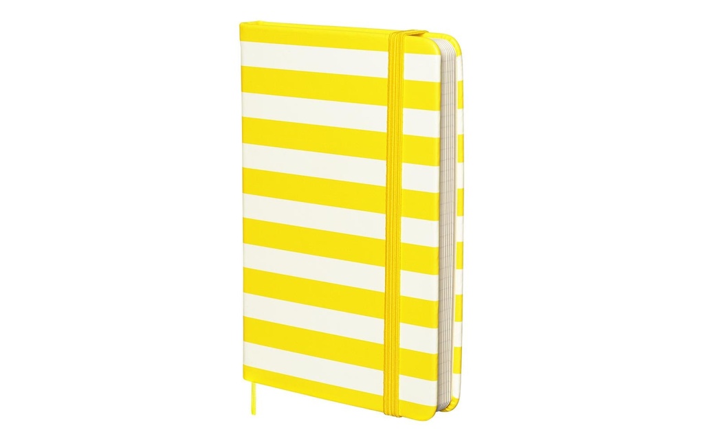 Kolma Bloc-notes A6 Stripy, quadrillé, citron/blanc