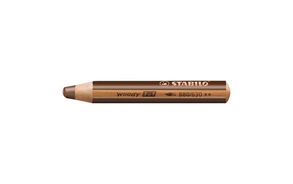STABILO Crayons WOODY 3 en 1 brun