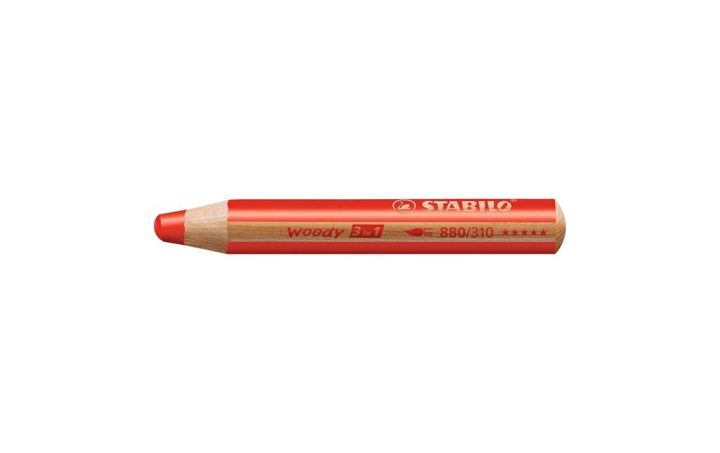 STABILO Crayons WOODY 3 en 1 rouge