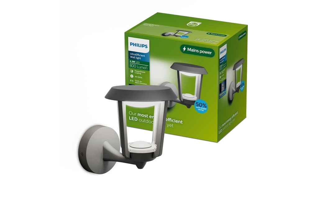 Philips Lampe murale Nuvy, 4.3W, 2700 K, 800 lm