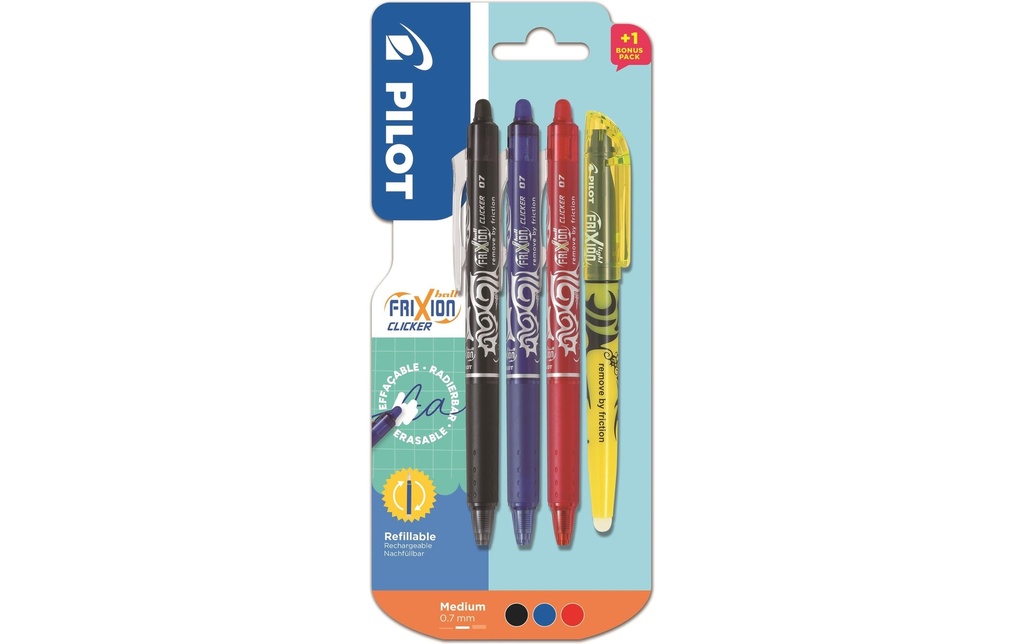 [241540150] PILOT Roller FriXion Clicker+light (4 pces)