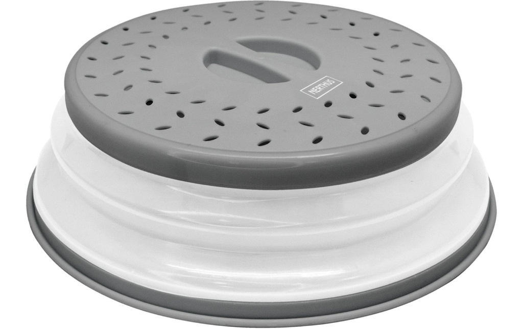 Nerthus Cloche pour four à micro-ondes 26.5 cm, Transparent/Gris
