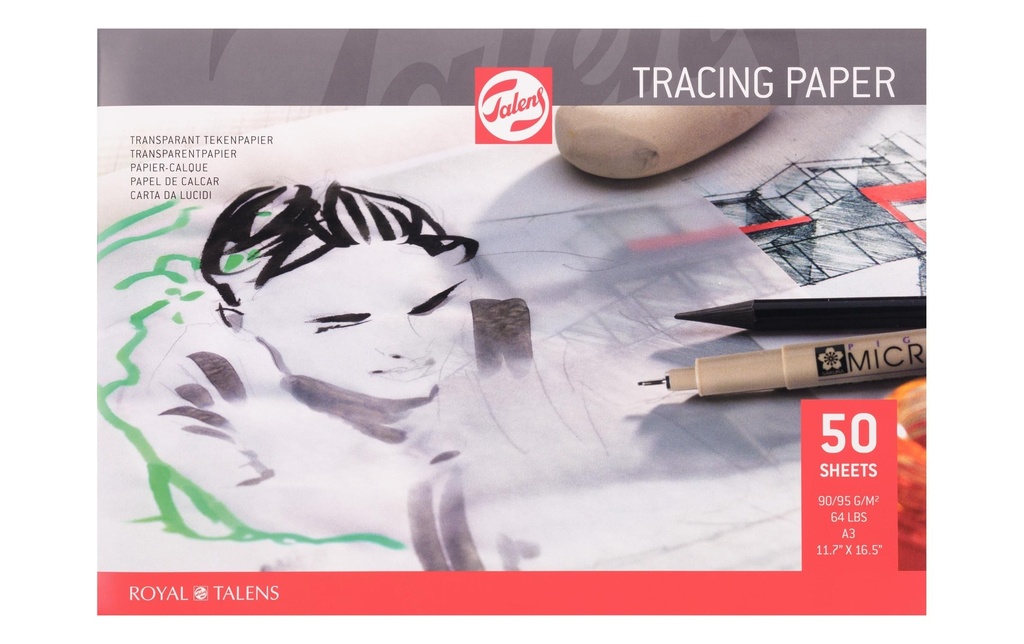 TALENS Bloc transparent A3 90g 50flls (50 pces)