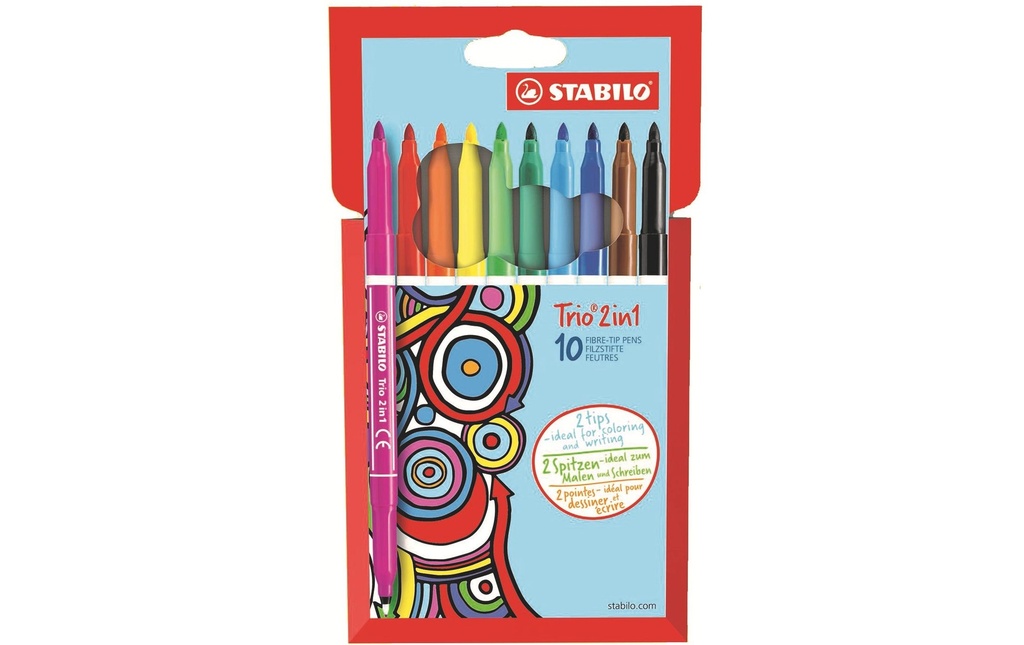 [202223010] STABILO Feutre TRIO 2en1 10pcs (10 pces)