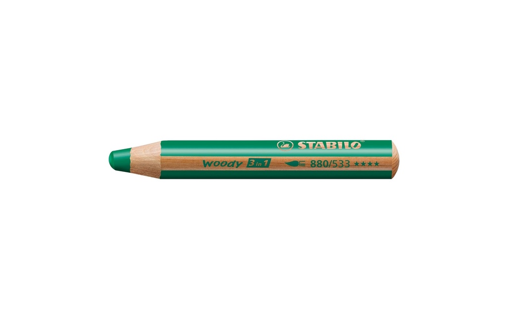 STABILO Crayons WOODY 3 en 1 vert fonc