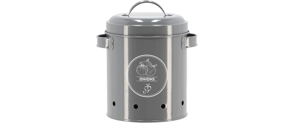 Esschert Design Boîte à oignons Acier au carbone anthracite 2.06 l