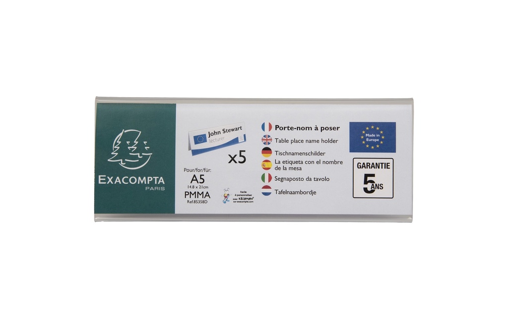 EXACOMPTA Porte-noms pr.table A5 plié (5 pces)