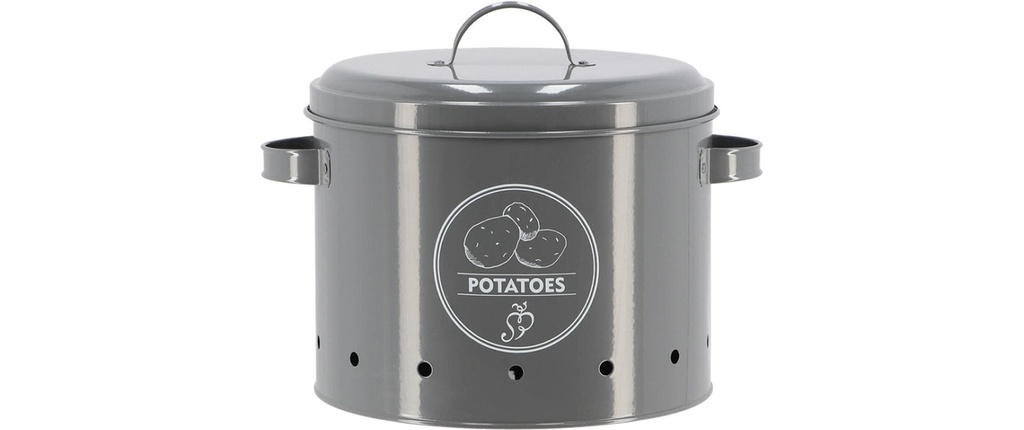 Esschert Design Boîte de conservation pour pommes de terre Acier au carbone 5.94 l Anthracite