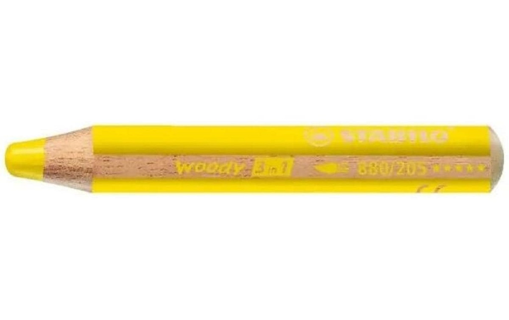 STABILO Crayons WOODY 3 en 1 jaune