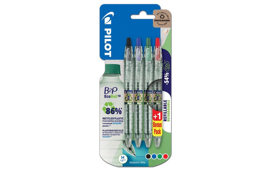 [241141000] PILOT Stylo Ecoball B2P set à 4pcs. (4 pces)