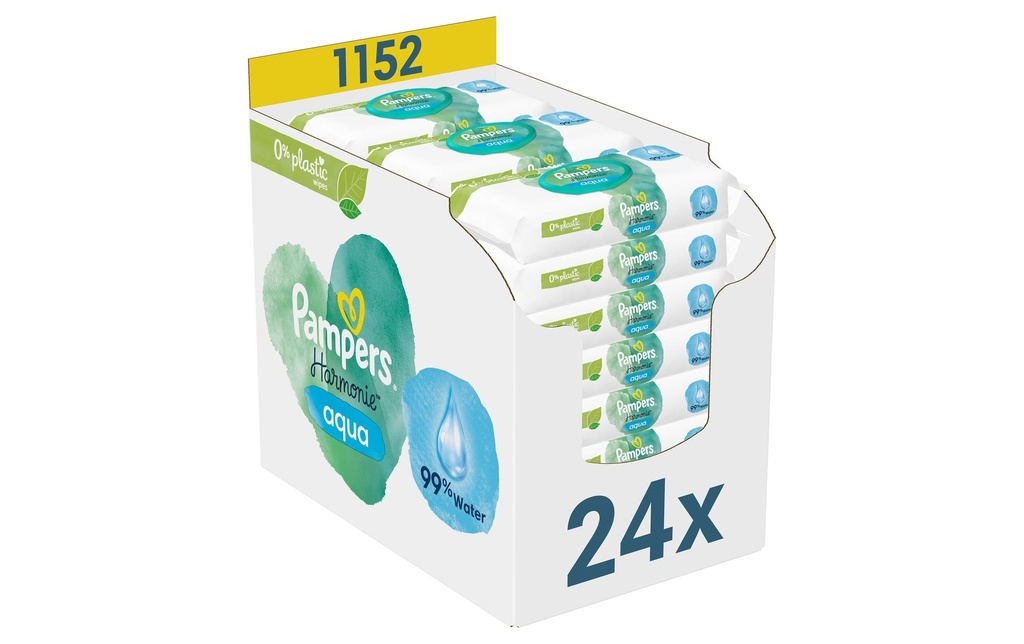 Pampers Lingettes humides Harmonie Aqua Giga Pack 24 x 48 pcs.