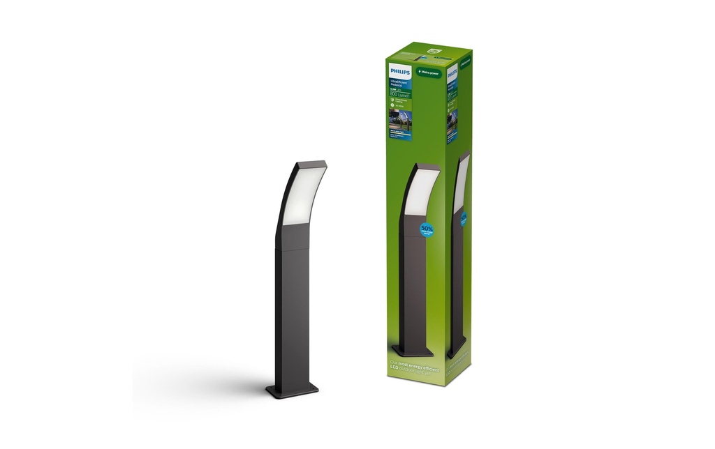 Philips Éclairage de jardin Splay, 4.3W, 2700 K, 800 im, anthracite